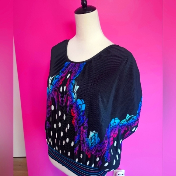 80s Virginie Paris Ladies Textured Ringer Tunic (Size Large) - Picture 3 of 6